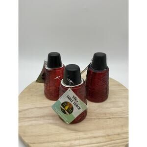 TIKI Red Glass Table Torch Small Patio Lantern Set Of 3 Tabletop Mosquito Decor